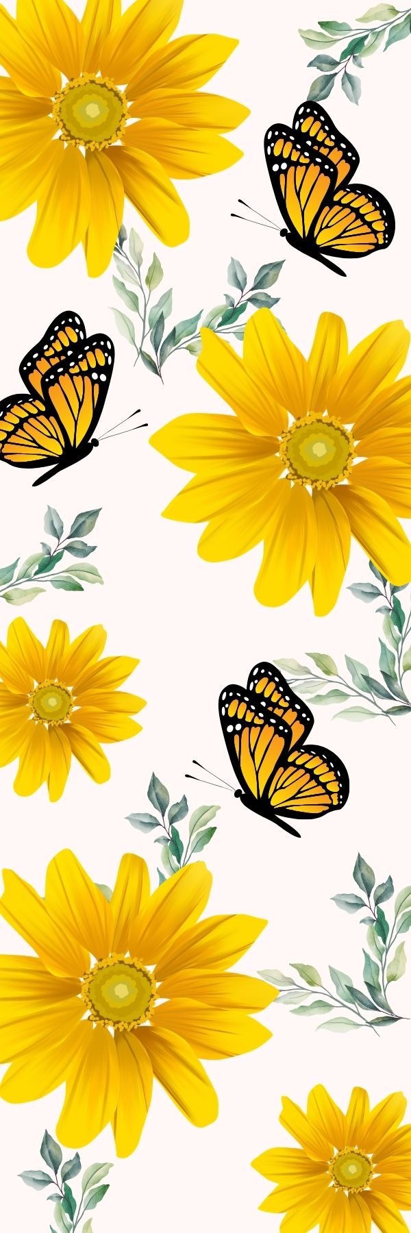 Bookmark - Sunflowers And Butterflies
